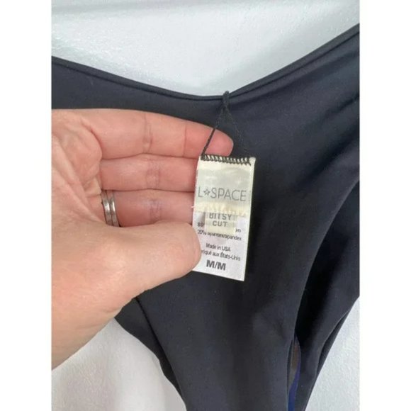 L*Space Whiplash Bikini Bottom Bitsy Cut Women's Black Size: Medium NWOT - Picture 4 of 6